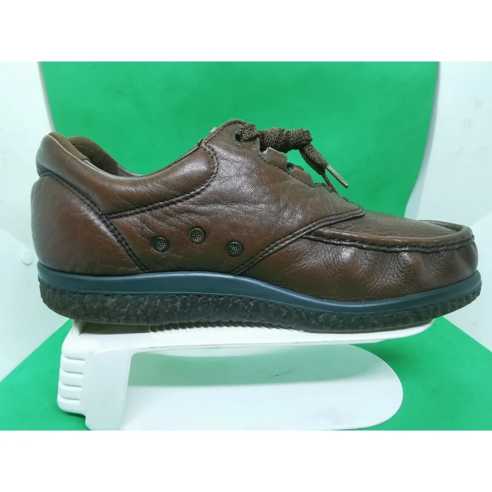 SAS PATHFINDER Handcrafted Brown Tumbled Leather Moc Toe Shoes Men's Size 11 N